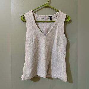 J.Crew gray sleeveless v-neck top featuring a back zipper closure. Small
